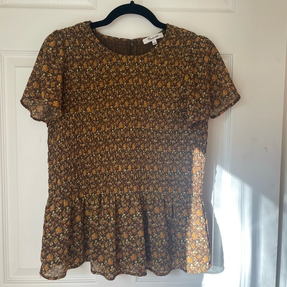 Madewell Resourced Georgette Lucie Flutter Sleeve Top - Picture 8 of 9